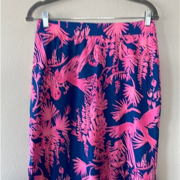 Lilly Pulitzer Kemi Night Caw Indigo & Pink Floral MIDI Skirt Size Small‎ NWT - Picture 10 of 10